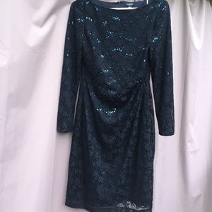 Chaps Navy Blue dress with sequins, size 8